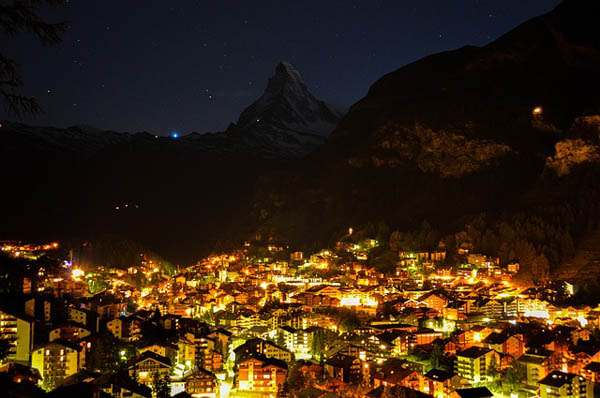 Zermatt de noche