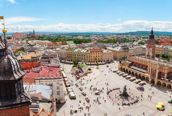 Vista aerea de Cracovia